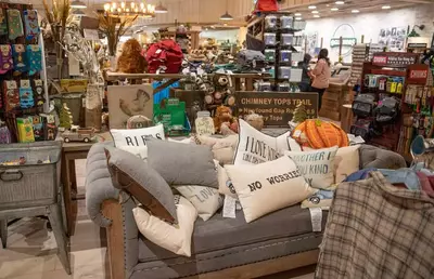 couch and pillows in Ogle Brothers General Store