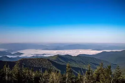 view from Clingmans Dome in the Smoky Mountains